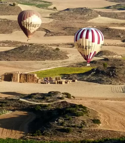 Volar en globo por los vi�edos de La Rioja es una forma m�gica y sostenible de conocer Espa�a