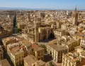 Vista panor�mica del Casco Antiguo de Valencia, con la Catedral en el centro.