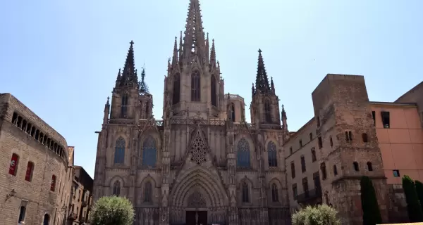 Vista de la Catedral de Barcelona en el Barrio G�tico.