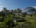 Vista del Jard�n del Turia con la Ciudad de las Artes y las Ciencias al fondo en un d�a luminoso de primavera.