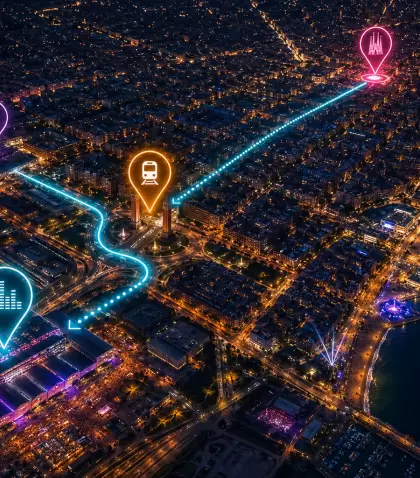 Barcelona se ilumina mientras S�nar conecta festival, transporte y ciudad.
